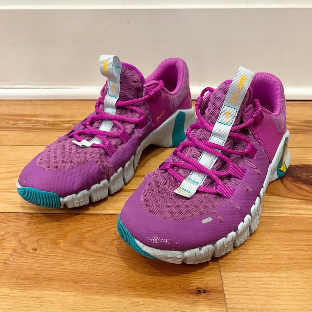 Nike Free Metcon 5 Shoes Women 7.5 Hyper Violet Lazer Orange DV3950-501 Athletic